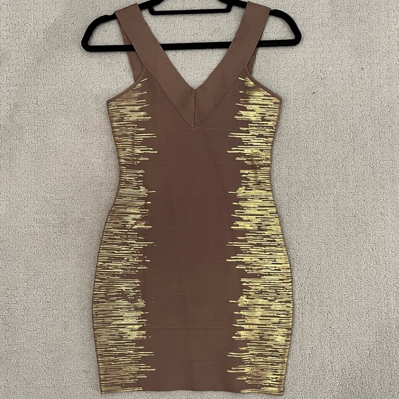 Guess | Dresses | Tan Guess Bandage Dress With Gold Metallic Detail Onsides | Poshmark Guess | Dresses | Tan Guess Bandage Dress With Gold Metallic Detail Onsides | Poshmark